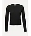 LES SOEURS LS SWEENEY SOFT RIB LS TOP/BUTTONS BLACK