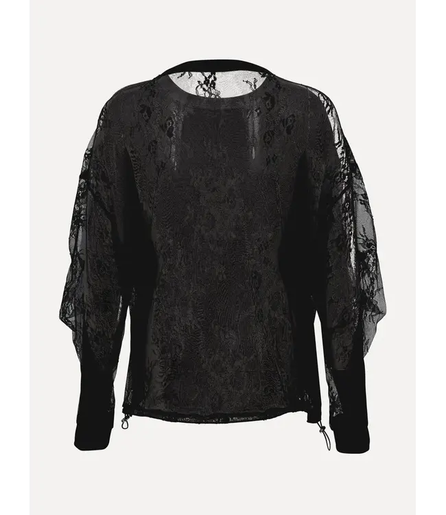 LES SOEURS LS CAROLE SWEATER MESH BLACK