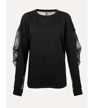 LES SOEURS LS CAROLE SWEATER MESH BLACK