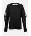 LES SOEURS LS CAROLE SWEATER MESH BLACK