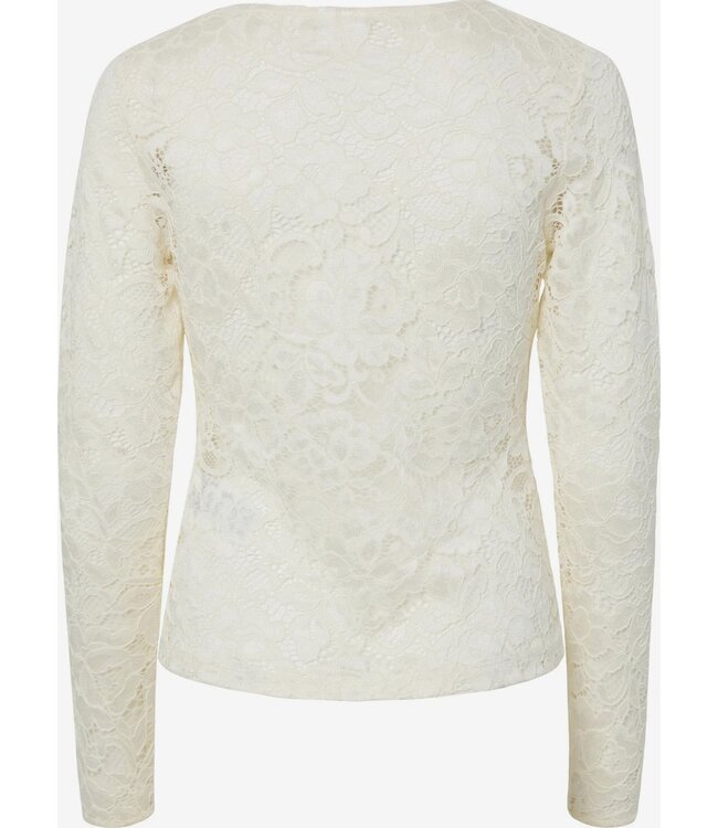 YAS YASLACEY LS V-NECK  LACE TOP NOOS