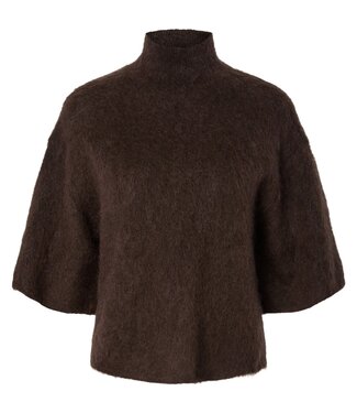 YAS YASTILDE 2/4 MOHAIR BLEND KNIT PULLOVER MOLE MEL