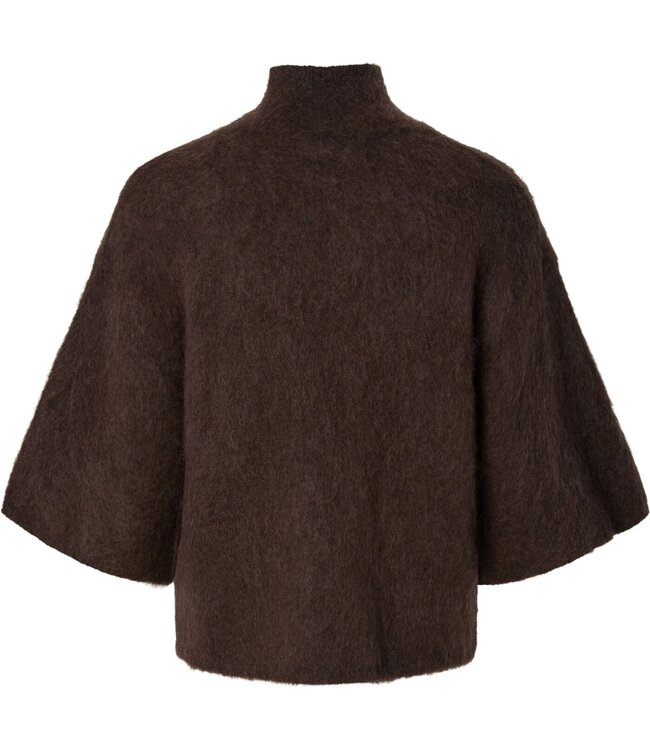 YAS YASTILDE 2/4 MOHAIR BLEND KNIT PULLOVER MOLE MEL