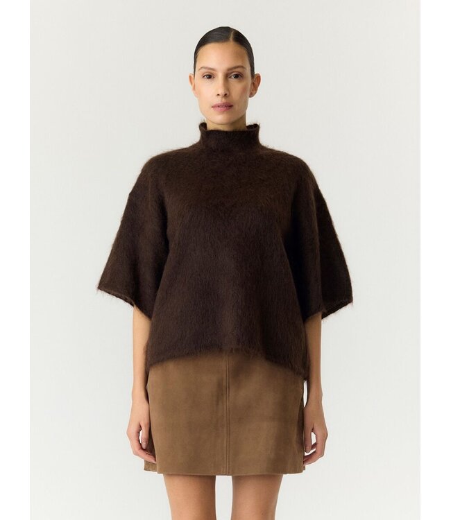 YAS YASTILDE 2/4 MOHAIR BLEND KNIT PULLOVER MOLE MEL