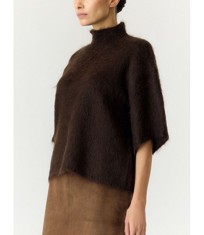 YAS YASTILDE 2/4 MOHAIR BLEND KNIT PULLOVER MOLE MEL
