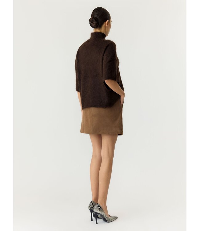 YAS YASTILDE 2/4 MOHAIR BLEND KNIT PULLOVER MOLE MEL