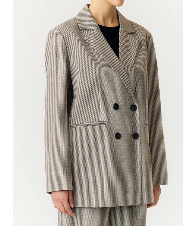 YAS YASCHEKKA LS OVERSIZE BLAZER NOOS BLACK/CHECKS
