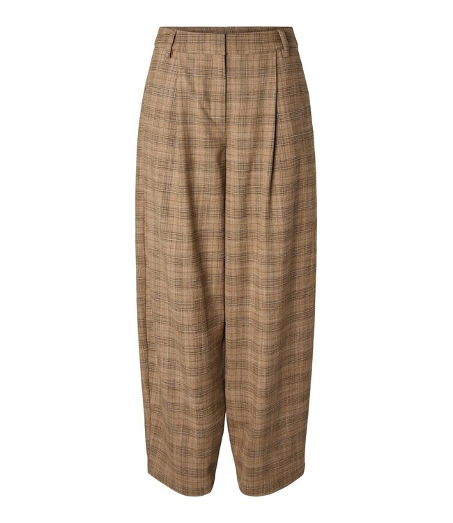 YAS YASCARIN MW BARREL PANT CARTOUCHE CARIN CHECKS
