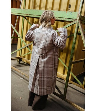 SELECTED FEMME SLWSPENCER TRENCH COAT PEAT CHECK