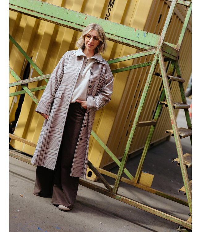 SELECTED FEMME SLWSPENCER TRENCH COAT PEAT CHECK