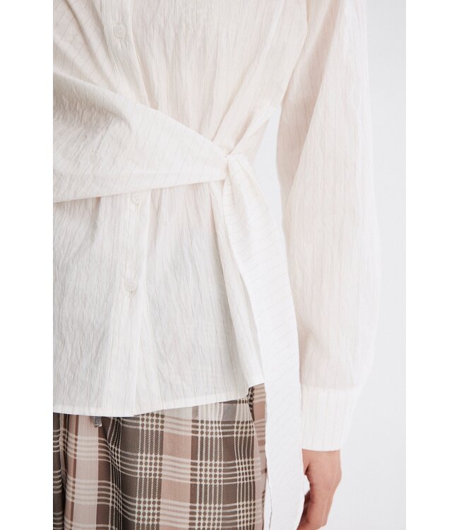 MUS & BOMBON MBB HALLEY LS SHIRT WHITE STRIPED