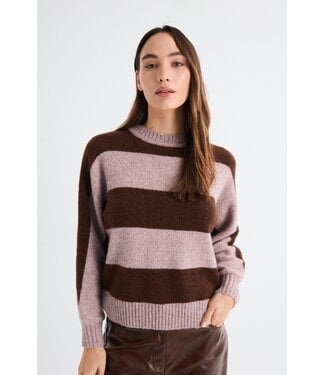 MUS & BOMBON MBB FAERI PULL STRIPEDE BROWN/MAUVE