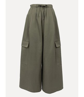 LES SOEURS LS CAMELIA WIDE TWILL CARGO TROUSERS KHAKI