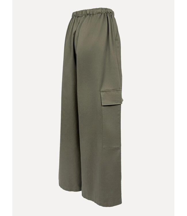 LES SOEURS LS CAMELIA WIDE TWILL CARGO TROUSERS KHAKI