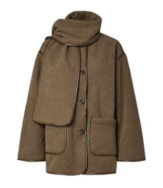 YAS YASOSANA LS REVERSIBLE SCARF JACKET OTTER