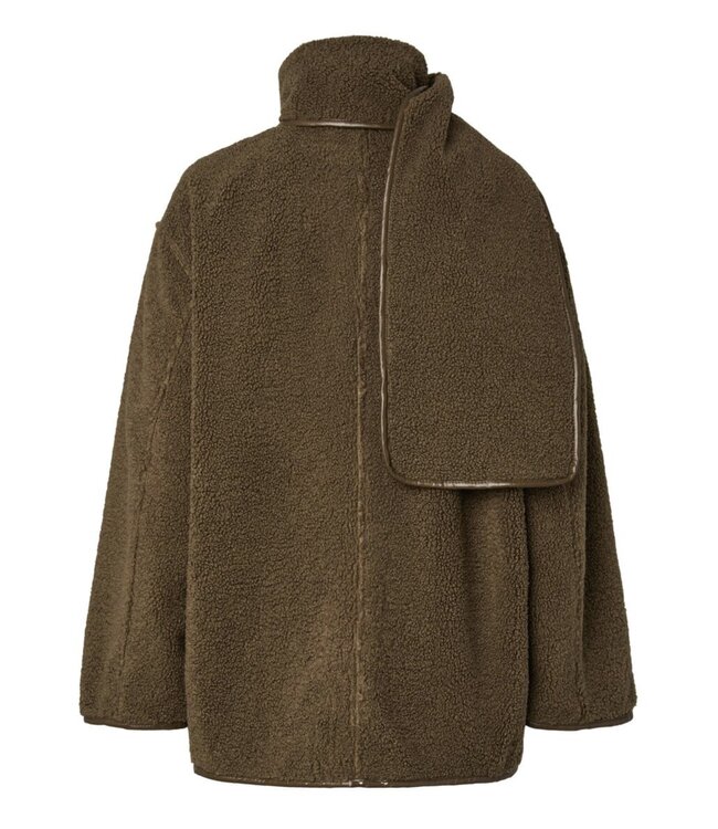 YAS YASOSANA LS REVERSIBLE SCARF JACKET OTTER