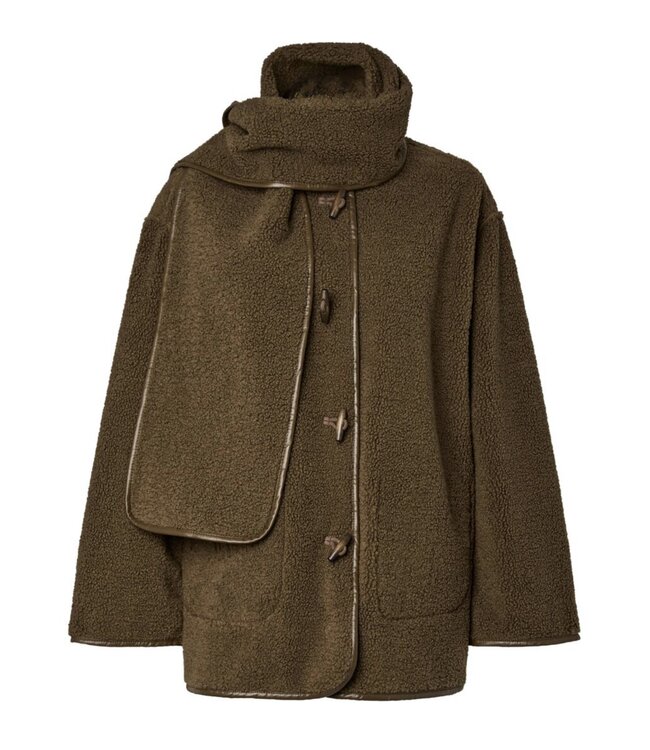 YAS YASOSANA LS REVERSIBLE SCARF JACKET OTTER