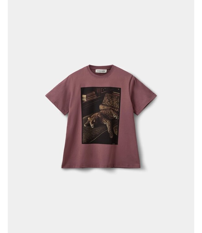 SOFIE SCHNOOR SS RIVERSW PRINTED BOXY T-SHIRT DUSTY PLUM