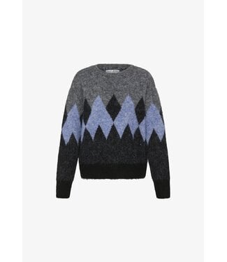 PULZ PZ ESTEL PULL GREY MEL/BLUE CHECKS