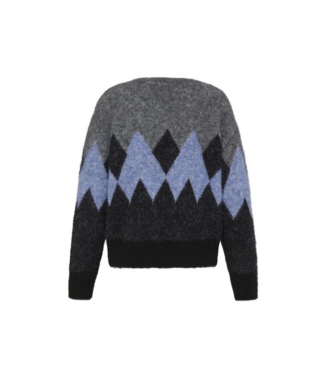 PULZ PZ ESTEL PULL GREY MEL/BLUE CHECKS