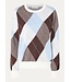 SELECTED FEMME SLWTHEA LS KNIT ARGYLE O-NECK EGRET/BLUE/DELICIOSO