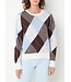SELECTED FEMME SLWTHEA LS KNIT ARGYLE O-NECK EGRET/BLUE/DELICIOSO