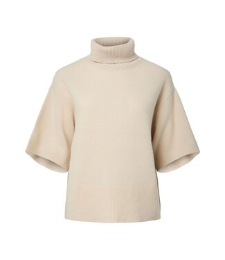 YAS YASEMILA 2/4 WOOL KNIT PULLOVER NOOS SANDSHELL