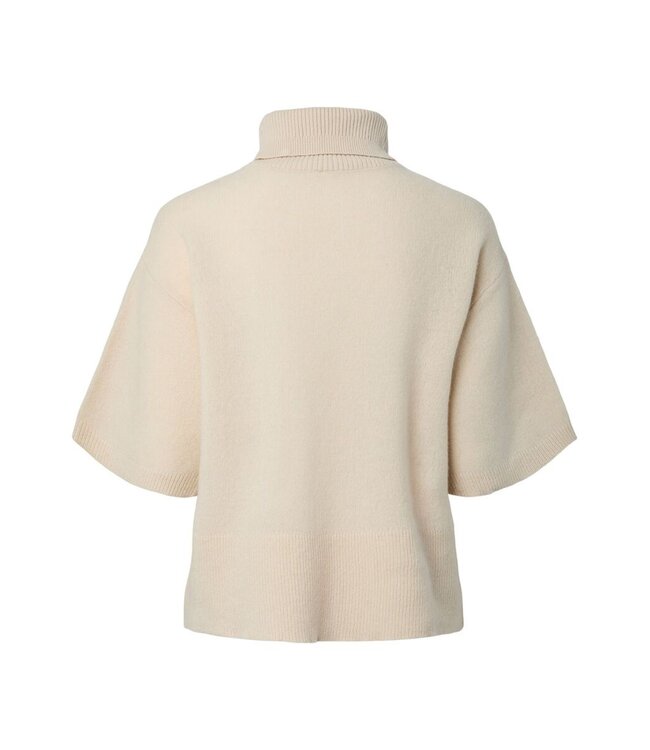 YAS YASEMILA 2/4 WOOL KNIT PULLOVER NOOS SANDSHELL