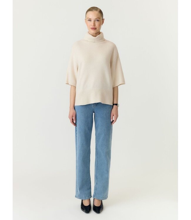 YAS YASEMILA 2/4 WOOL KNIT PULLOVER NOOS SANDSHELL