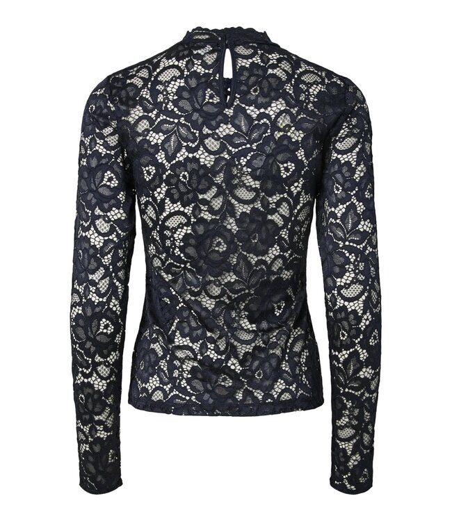YAS YASLACEY LS LACE TOP NOOS NAVY BLAZER