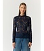 YAS YASLACEY LS LACE TOP NOOS NAVY BLAZER