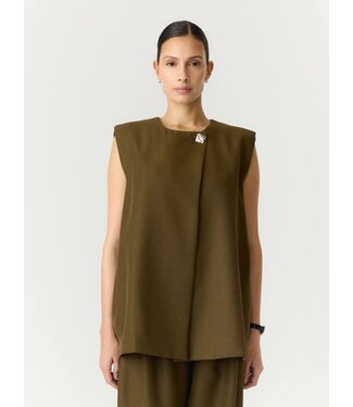 YAS YASCOLERA WAISTCOAT DARK OLIVE