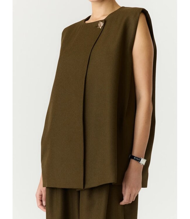 YAS YASCOLERA WAISTCOAT DARK OLIVE