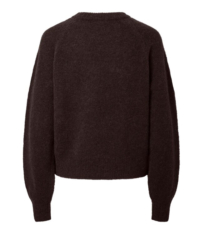 YAS YASJOHI LS WOOL BLEND PULLOVER NOOS COFFEE BEAN
