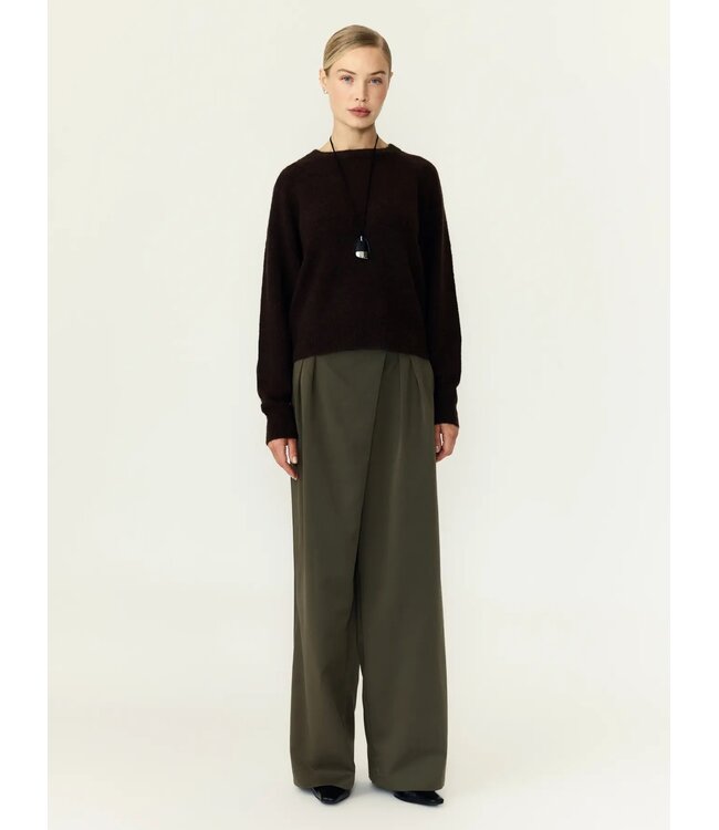 YAS YASJOHI LS WOOL BLEND PULLOVER NOOS COFFEE BEAN