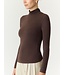 YAS YASWOOLAN LS HIGH NECK TOP CHOCOLATE BROWN