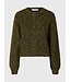 SELECTED FEMME SLWKAT LS KNIT SHORT CARDIGAN GREEN/NAVY/L.BLUE