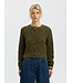 SELECTED FEMME SLWKAT LS KNIT SHORT CARDIGAN GREEN/NAVY/L.BLUE