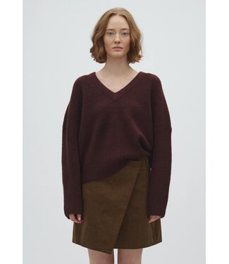 MbyM M-GILLIAN PULL V-NECK  DEEP MARRON MIX