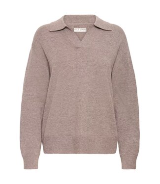 PULZ PZ STEFFI POLO PULLOVER CHOCOLATE PLUM MEL.
