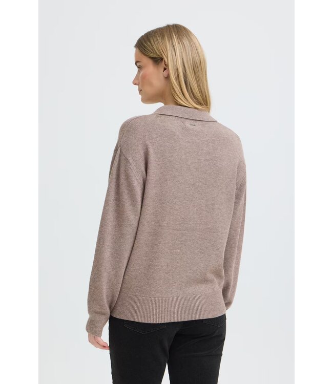 PULZ PZ STEFFI POLO PULLOVER CHOCOLATE PLUM MEL.