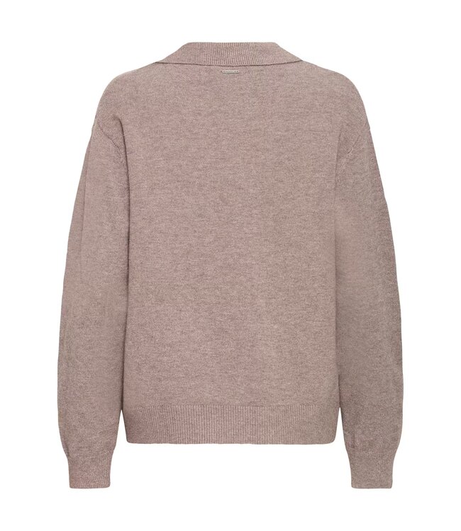 PULZ PZ STEFFI POLO PULLOVER CHOCOLATE PLUM MEL.