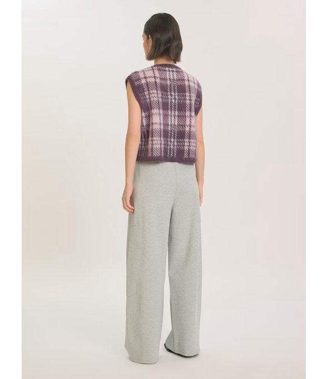 EDITED ED ELISON SL CARDIGAN CHECK PLUM/LILAC/BLUE