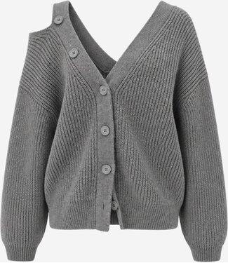 EDITED ED VIOLET CARDIGAN MID GREY MELANGE