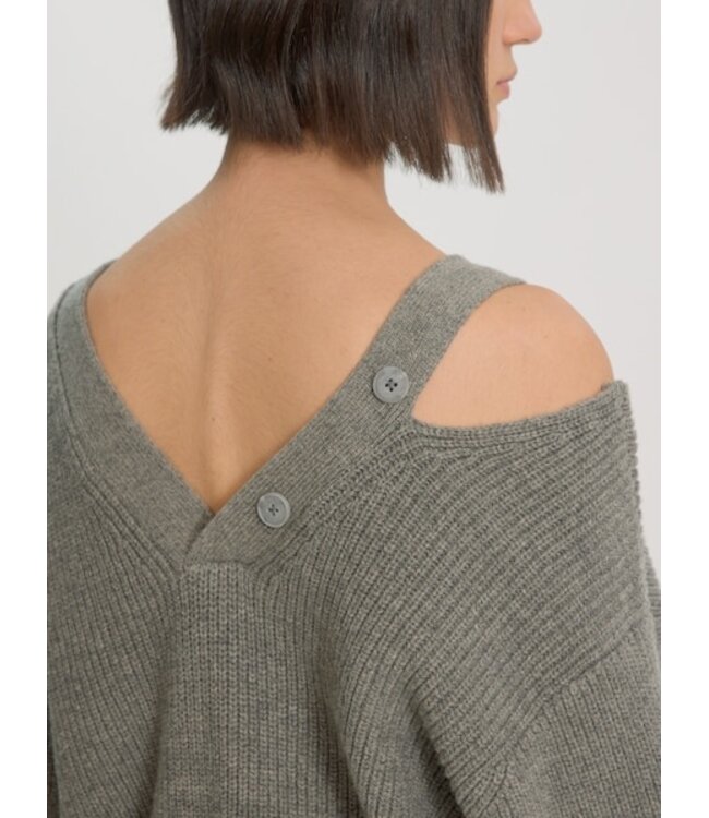 EDITED ED VIOLET CARDIGAN MID GREY MELANGE