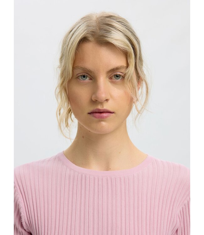 SELECTED FEMME SLWTOLEDO LS KNIT STRUCTURE O-NECK WINSOME ORCHID