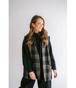 HELD HE PUCK GILET BIG CHECK BEIGE/BLACK