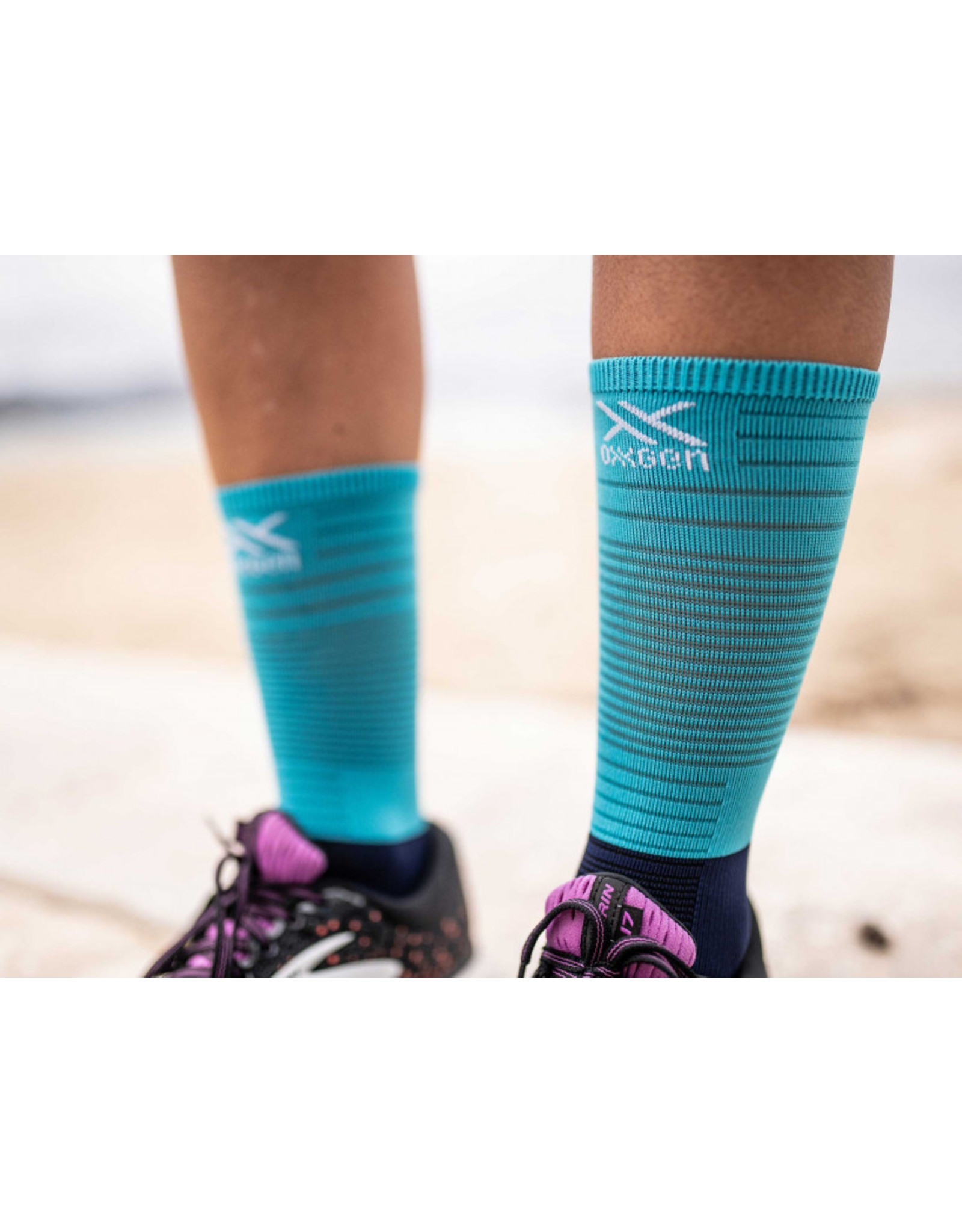 Compressport Mid Compression Socks Hardloopsokken - Blauw/Lichtblauw