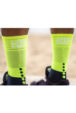 Compressport Mid Compression Socks Chaussettes De Running - Bleu/Lime