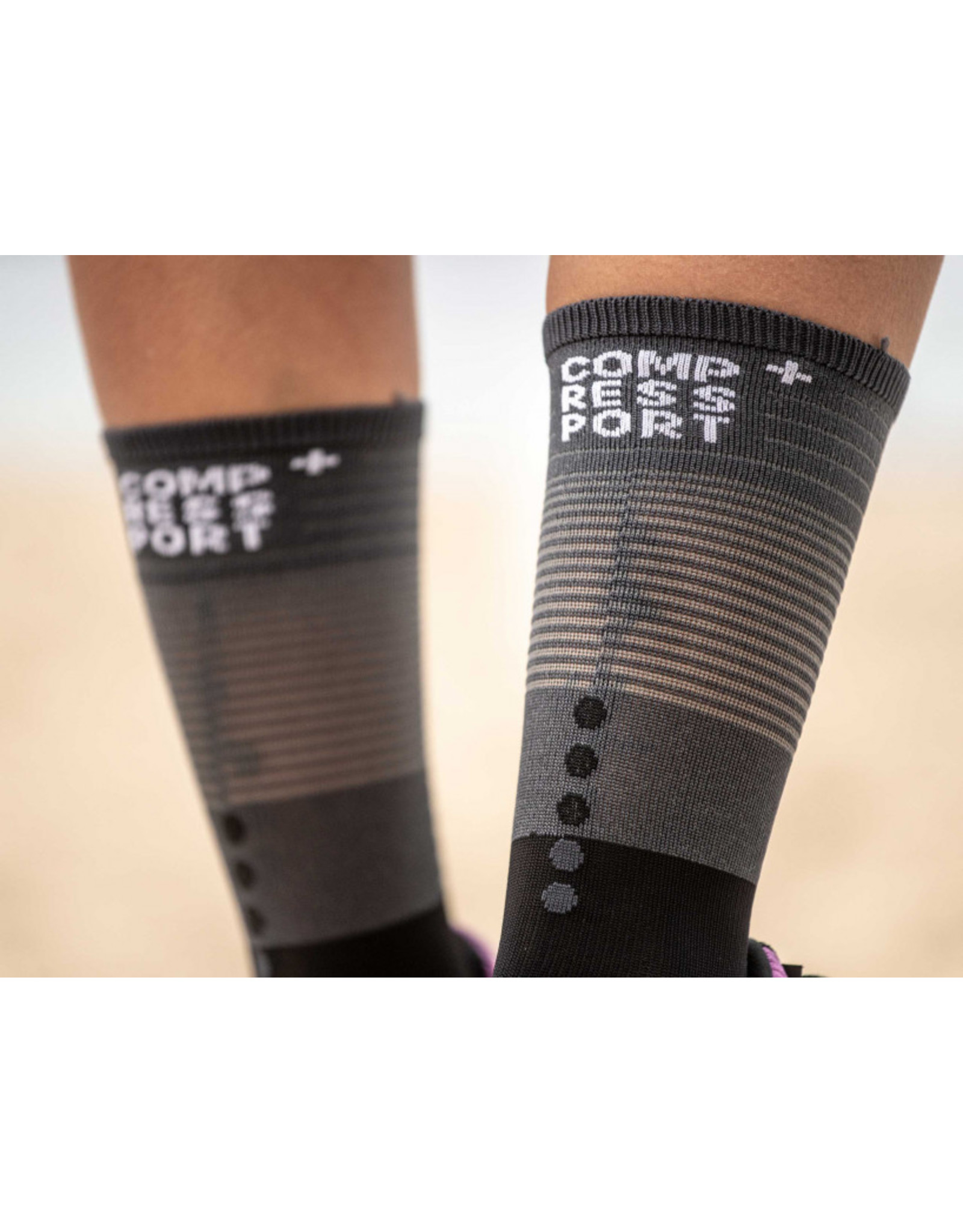 Chaussettes de compression Run noir-gris